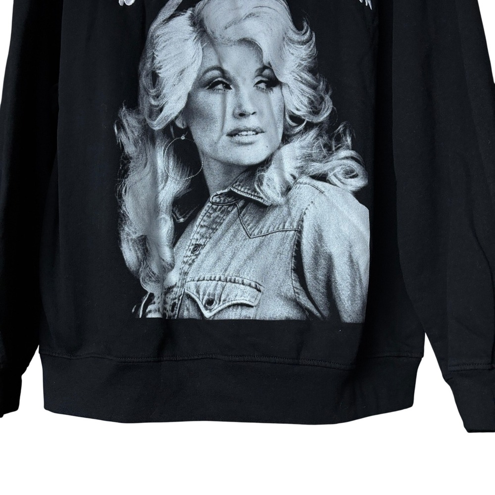 Dolly Parton Licensed Men's size Extra Large Black Crew Neck Sweater Country - Picture 5 of 7